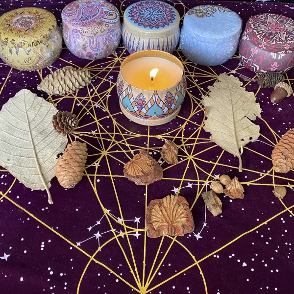 Metatron's Cube Crystal Grid Metatron Crystal Grid Altar Tablecloth Ceremony Tarot Card Tablecloth (1)