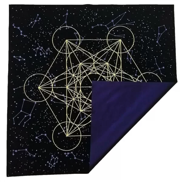 Metatron's Cube Crystal Grid Metatron Crystal Grid Altar Tablecloth Ceremony Tarot Card Tablecloth (10)