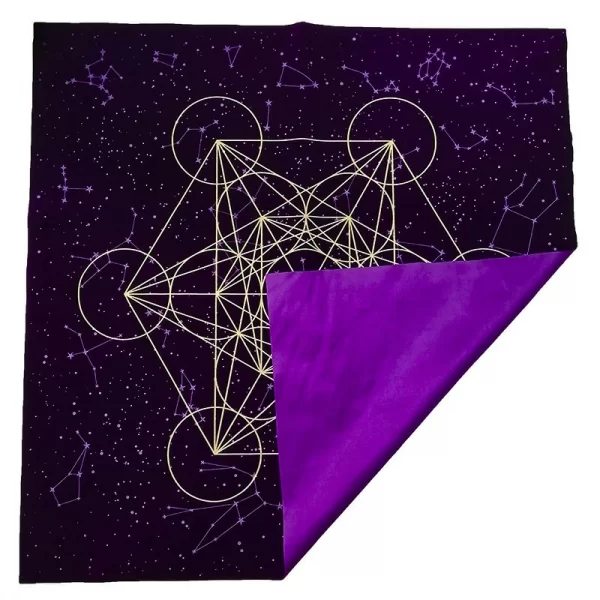 Metatron's Cube Crystal Grid Metatron Crystal Grid Altar Tablecloth Ceremony Tarot Card Tablecloth (19)