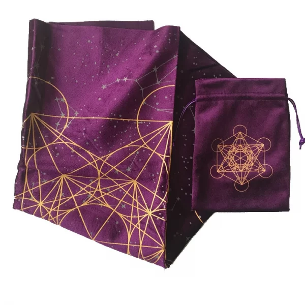 Metatron's Cube Crystal Grid Metatron Crystal Grid Altar Tablecloth Ceremony Tarot Card Tablecloth (7)