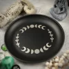 New 14cm Black Cat Stainless Steel Plate, Metal Candlestick, Crystal Steel Plate, Ritual Meditation Plate, Herbal Tray, Decorative Plate (13)