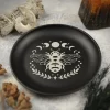 New 14cm Black Cat Stainless Steel Plate, Metal Candlestick, Crystal Steel Plate, Ritual Meditation Plate, Herbal Tray, Decorative Plate (14)