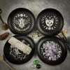 New 14cm Black Cat Stainless Steel Plate, Metal Candlestick, Crystal Steel Plate, Ritual Meditation Plate, Herbal Tray, Decorative Plate (20)