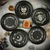 New 14cm Black Cat Stainless Steel Plate, Metal Candlestick, Crystal Steel Plate, Ritual Meditation Plate, Herbal Tray, Decorative Plate (5)