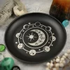 New 14cm Black Cat Stainless Steel Plate, Metal Candlestick, Crystal Steel Plate, Ritual Meditation Plate, Herbal Tray, Decorative Plate (6)