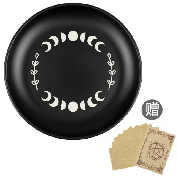 New 14cm Black Cat Stainless Steel Plate, Metal Candlestick, Crystal Steel Plate, Ritual Meditation Plate, Herbal Tray, Decorative Plate (8)