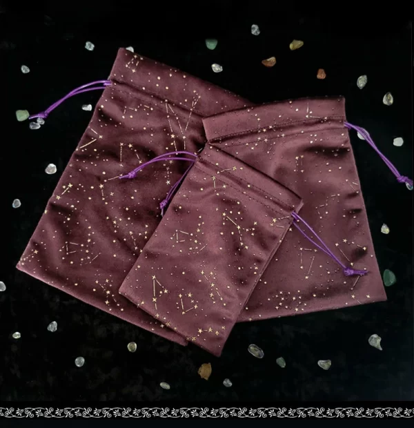 New Dropped Velvet Bag Taro Tablecloth Bag Nordic Starry Sky Card Drawstring Bag North American Jewelry Bundle Pocket (5)
