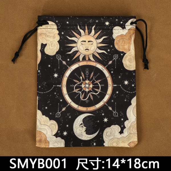 New Twelve Constellation Velvet Bag Color Birthday Small Item Gift Drawstring Bag Tarot Card Storage Bag (11)