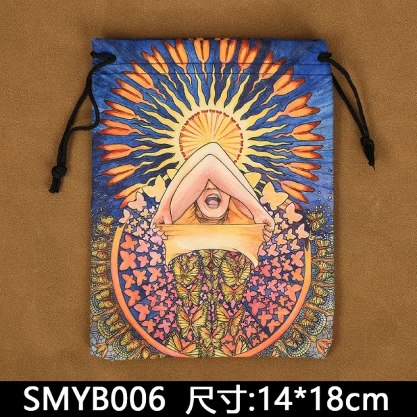 New Twelve Constellation Velvet Bag Color Birthday Small Item Gift Drawstring Bag Tarot Card Storage Bag (9)