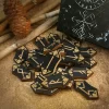 New Woodcut Runes Set Black Symbol Western Mystic Beginner Prop Runes Set Runes Set (5)
