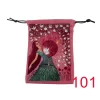 New card storage bag, double-sided color printed velvet bag, tarot crystal accessory drawstring bag, gift small bag】 (10)