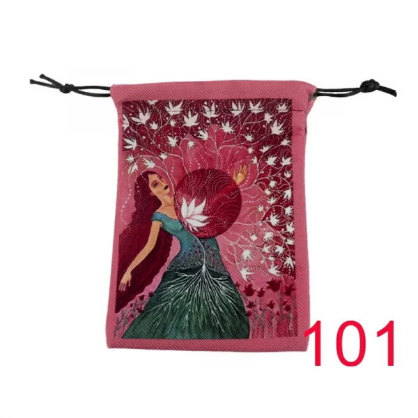 New card storage bag, double-sided color printed velvet bag, tarot crystal accessory drawstring bag, gift small bag】 (10)