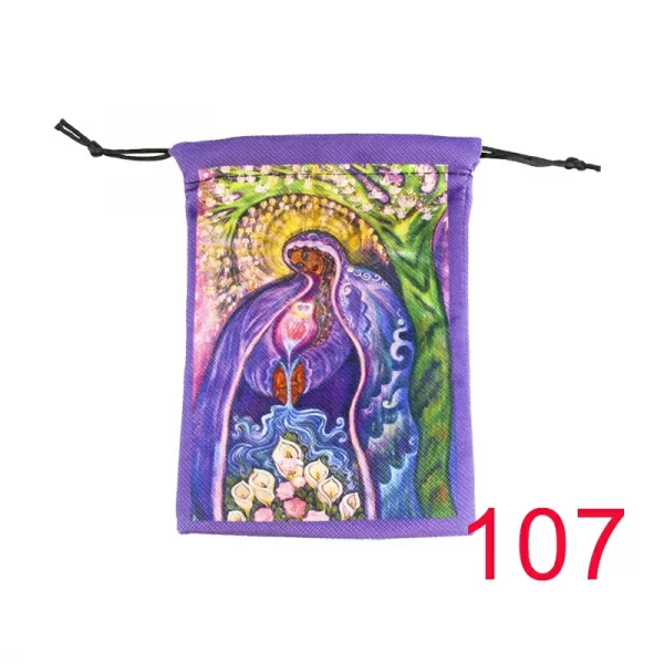 New card storage bag, double-sided color printed velvet bag, tarot crystal accessory drawstring bag, gift small bag】 (12)