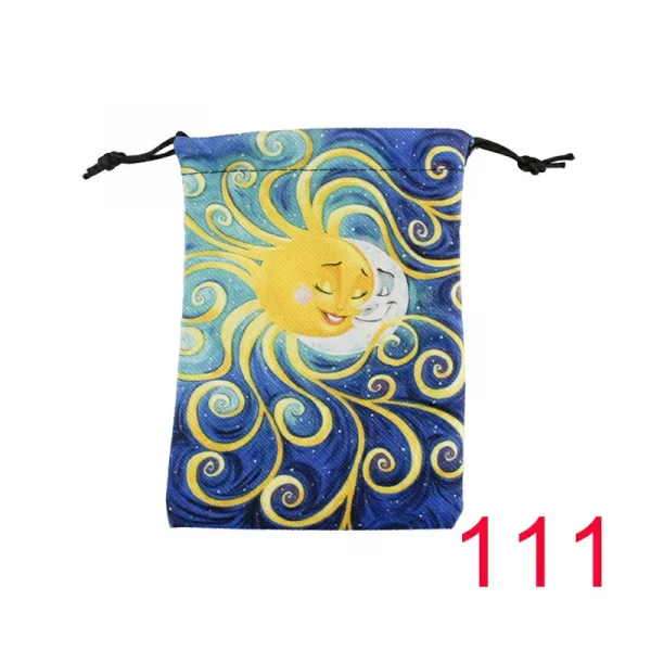 New card storage bag, double-sided color printed velvet bag, tarot crystal accessory drawstring bag, gift small bag】 (13)