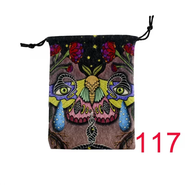 New card storage bag, double-sided color printed velvet bag, tarot crystal accessory drawstring bag, gift small bag】 (14)
