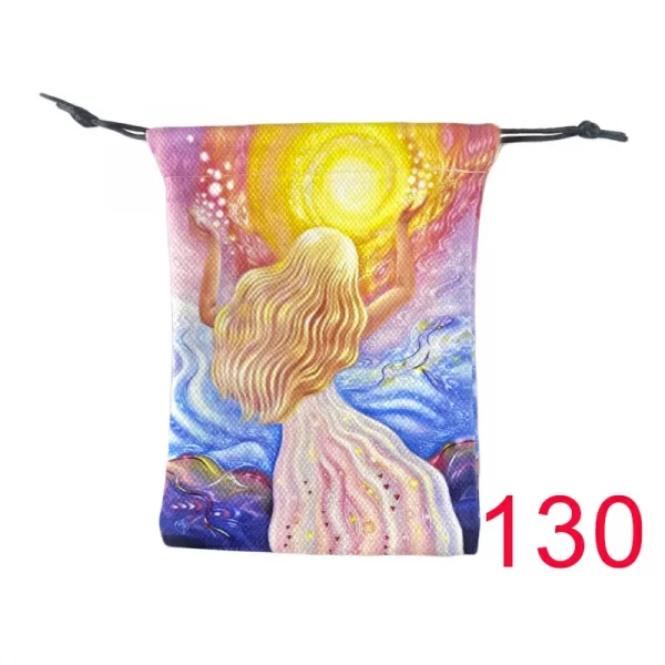 New card storage bag, double-sided color printed velvet bag, tarot crystal accessory drawstring bag, gift small bag】 (16)