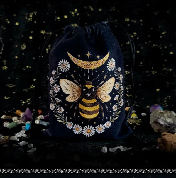 New card storage bag, double-sided color printed velvet bag, tarot crystal accessory drawstring bag, gift small bag】 (18)