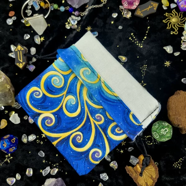 New card storage bag, double-sided color printed velvet bag, tarot crystal accessory drawstring bag, gift small bag】 (19)