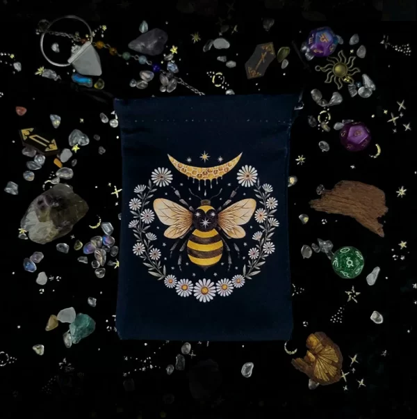 New card storage bag, double-sided color printed velvet bag, tarot crystal accessory drawstring bag, gift small bag】 (6)