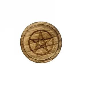 New pentagram single candle holder wooden DIY candle stand disc ornament ceremonial accessories altar