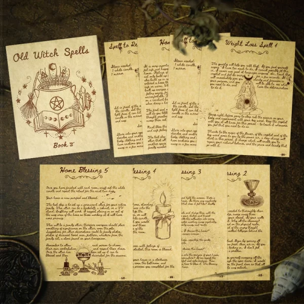 Sheepskin Secret Language Retro Ceremony Writing Paper Mysterious Sacrificial Cipher Text Convenience Paper Family Love Secret Language Paper Hand Booklet (10)