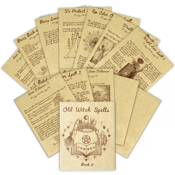 Sheepskin Secret Language Retro Ceremony Writing Paper Mysterious Sacrificial Cipher Text Convenience Paper Family Love Secret Language Paper Hand Booklet (13)