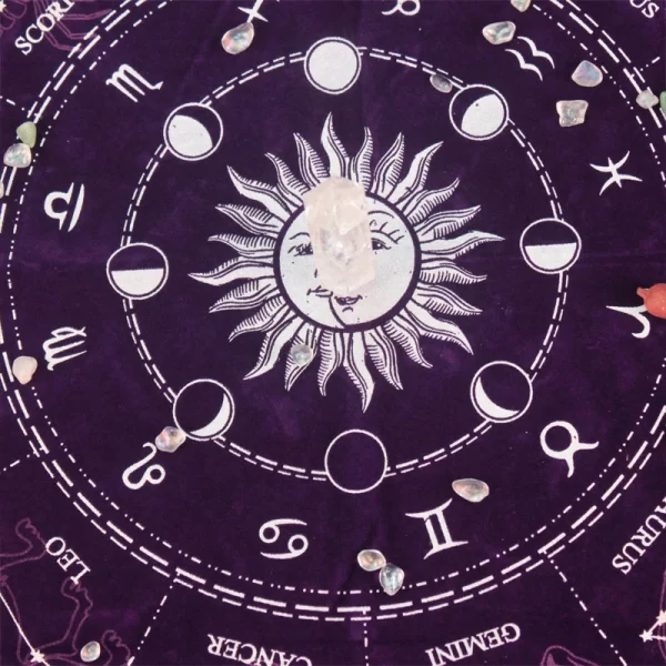 Starry Sky Tarot Twelve Constellations Oracle Card Tablecloth Tarot Cloth Props Velvet Tarot Tablecloth (12)