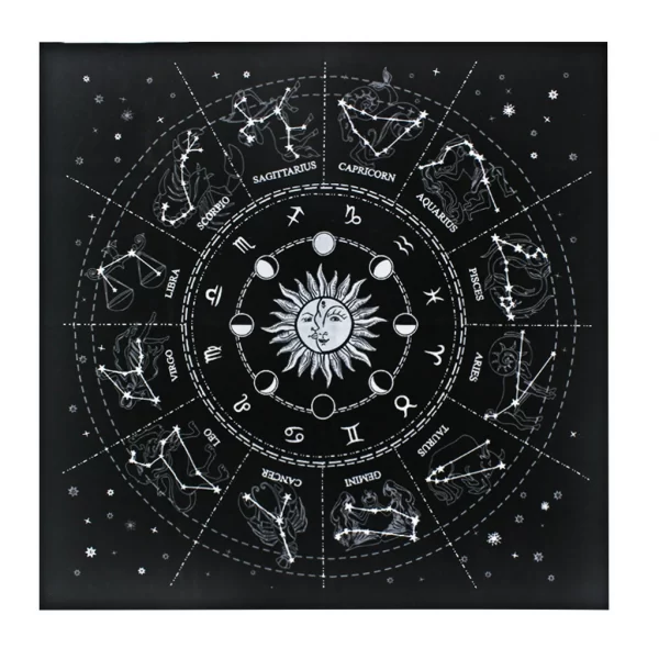 Starry Sky Tarot Twelve Constellations Oracle Card Tablecloth Tarot Cloth Props Velvet Tarot Tablecloth (16)