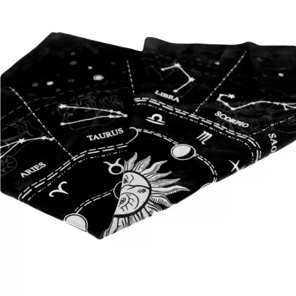 Starry Sky Tarot Twelve Constellations Oracle Card Tablecloth Tarot Cloth Props Velvet Tarot Tablecloth (2)