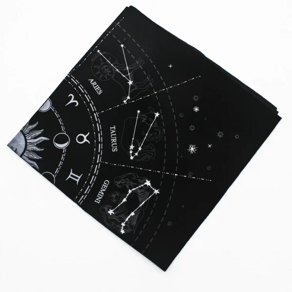 Starry Sky Tarot Twelve Constellations Oracle Card Tablecloth Tarot Cloth Props Velvet Tarot Tablecloth (4)