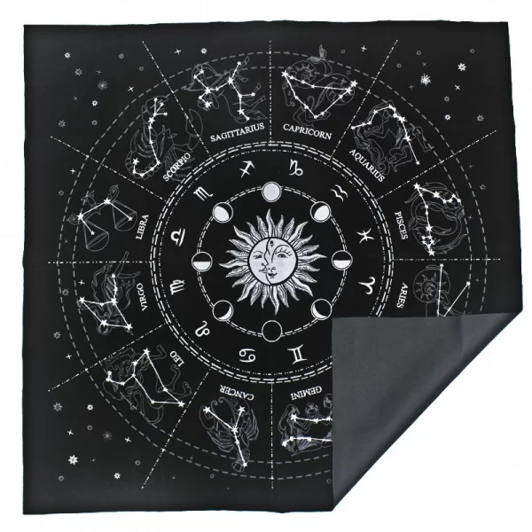 Starry Sky Tarot Twelve Constellations Oracle Card Tablecloth Tarot Cloth Props Velvet Tarot Tablecloth (5)