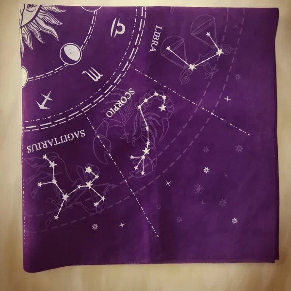 Starry Sky Tarot Twelve Constellations Oracle Card Tablecloth Tarot Cloth Props Velvet Tarot Tablecloth (7)