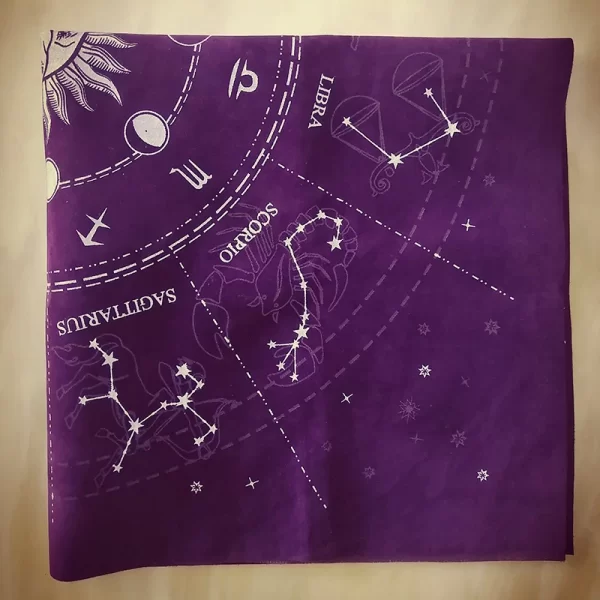 Starry Sky Tarot Twelve Constellations Oracle Card Tablecloth Tarot Cloth Props Velvet Tarot Tablecloth (8)