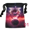 Tarot card bag, color printed velvet bag, gift, crystal stone storage bag (12)