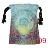 Tarot card bag, color printed velvet bag, gift, crystal stone storage bag (17)