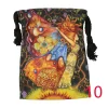 Tarot card bag, color printed velvet bag, gift, crystal stone storage bag (18)