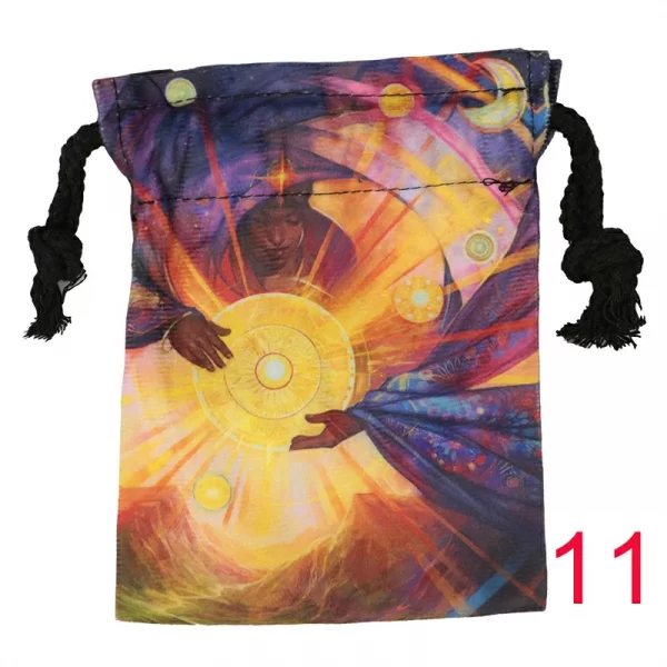 Tarot card bag, color printed velvet bag, gift, crystal stone storage bag (19)