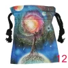 Tarot card bag, color printed velvet bag, gift, crystal stone storage bag (20)