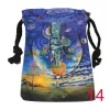 Tarot card bag, color printed velvet bag, gift, crystal stone storage bag (21)