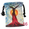Tarot card bag, color printed velvet bag, gift, crystal stone storage bag (23)