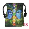 Tarot card bag, color printed velvet bag, gift, crystal stone storage bag (25)