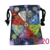 Tarot card bag, color printed velvet bag, gift, crystal stone storage bag (27)