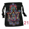Tarot card bag, color printed velvet bag, gift, crystal stone storage bag (28)
