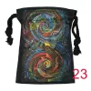 Tarot card bag, color printed velvet bag, gift, crystal stone storage bag (29)