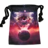 Tarot card bag, color printed velvet bag, gift, crystal stone storage bag (4)