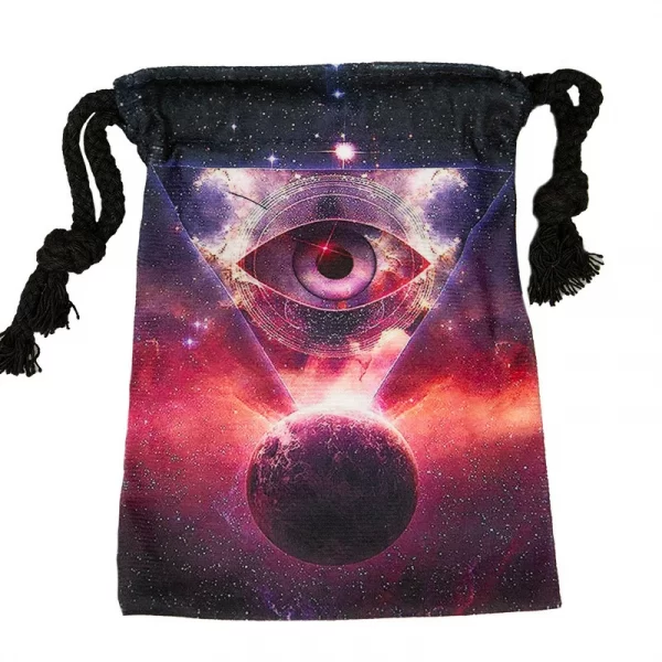 Tarot card bag, color printed velvet bag, gift, crystal stone storage bag (4)