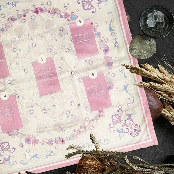 Tarot card tablecloth, pink altar cloth, card velvet tablecloth, reading cloth tarot ritual tablecloth (2)