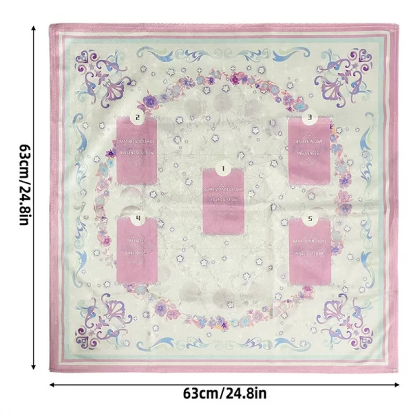 Tarot card tablecloth, pink altar cloth, card velvet tablecloth, reading cloth tarot ritual tablecloth (5)