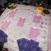 Tarot card tablecloth, pink altar cloth, card velvet tablecloth, reading cloth tarot ritual tablecloth (8)