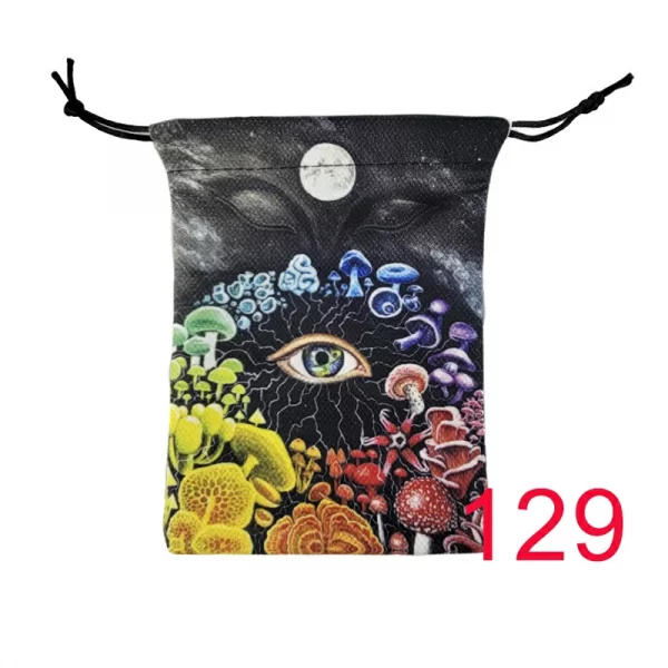 Thick velvet cloth bag, double-sided color printed drawstring card bag, tarot table bag, tarot drawstring storage bag, accessory bag (1)